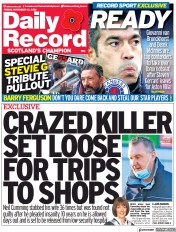 Daily Record () Newspaper Front Page for 12 November 2021