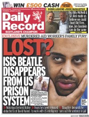 Daily Record () Newspaper Front Page for 12 January 2023