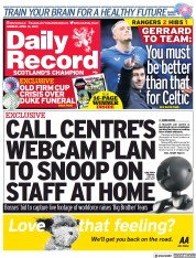 Daily Record () Newspaper Front Page for 12 April 2021