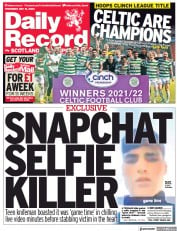 Daily Record () Newspaper Front Page for 12 May 2022