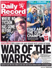 Daily Record () Newspaper Front Page for 12 July 2021