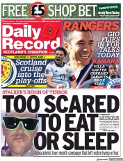 Daily Record () Newspaper Front Page for 13 November 2021