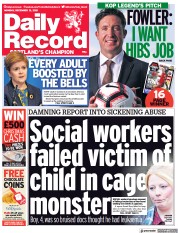 Daily Record () Newspaper Front Page for 13 December 2021