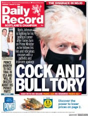 Daily Record () Newspaper Front Page for 13 January 2022