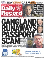 Daily Record () Newspaper Front Page for 13 January 2023