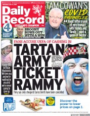 Daily Record () Newspaper Front Page for 13 May 2021