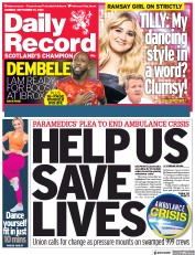 Daily Record () Newspaper Front Page for 13 September 2021