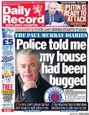 Daily Record () Newspaper Front Page for 14 February 2022