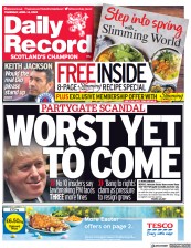 Daily Record () Newspaper Front Page for 14 April 2022