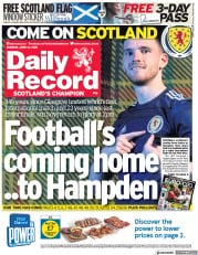 Daily Record () Newspaper Front Page for 14 June 2021