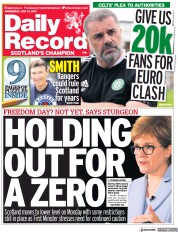 Daily Record () Newspaper Front Page for 14 July 2021