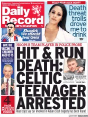 Daily Record () Newspaper Front Page for 14 September 2021