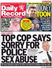 Daily Record () Newspaper Front Page for 15 October 2021