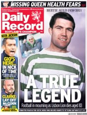 Daily Record () Newspaper Front Page for 15 November 2021