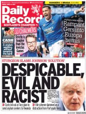 Daily Record () Newspaper Front Page for 15 April 2022