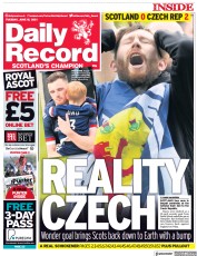 Daily Record () Newspaper Front Page for 15 June 2021