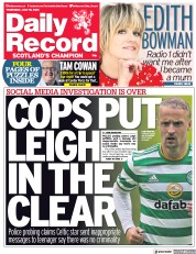 Daily Record () Newspaper Front Page for 15 July 2021