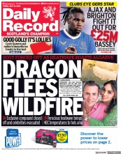 Daily Record () Newspaper Front Page for 15 July 2022