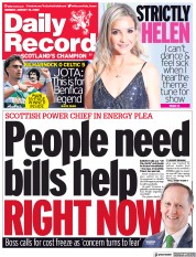 Daily Record () Newspaper Front Page for 15 August 2022