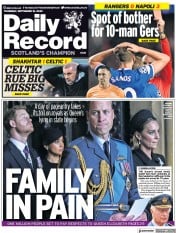 Daily Record () Newspaper Front Page for 15 September 2022