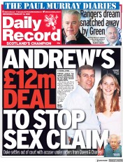 Daily Record () Newspaper Front Page for 16 February 2022