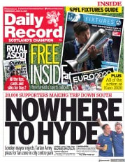 Daily Record () Newspaper Front Page for 16 June 2021