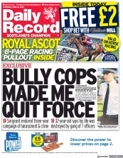 Daily Record () Newspaper Front Page for 16 June 2022