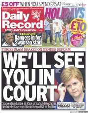 Daily Record () Newspaper Front Page for 17 January 2023