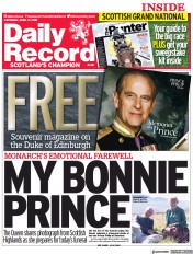 Daily Record () Newspaper Front Page for 17 April 2021