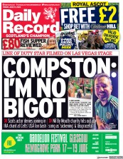 Daily Record () Newspaper Front Page for 17 June 2022