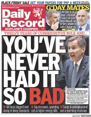 Daily Record () Newspaper Front Page for 18 November 2022