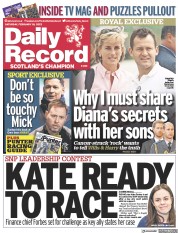 Daily Record () Newspaper Front Page for 18 February 2023
