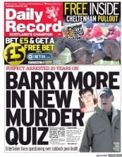 Daily Record () Newspaper Front Page for 18 March 2021
