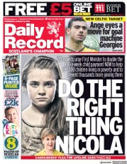 Daily Record () Newspaper Front Page for 18 August 2021