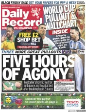 Daily Record () Newspaper Front Page for 19 November 2022