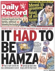 Daily Record () Newspaper Front Page for 19 December 2022