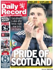 Daily Record () Newspaper Front Page for 19 June 2021