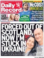 Daily Record () Newspaper Front Page for 1 March 2022