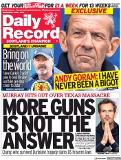 Daily Record () Newspaper Front Page for 1 June 2022
