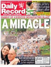 Daily Record () Newspaper Front Page for 20 October 2021