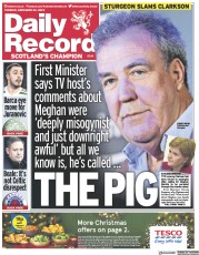 Daily Record () Newspaper Front Page for 20 December 2022
