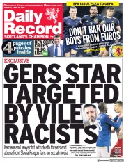 Daily Record () Newspaper Front Page for 20 April 2021