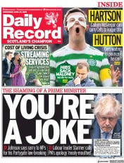 Daily Record () Newspaper Front Page for 20 April 2022