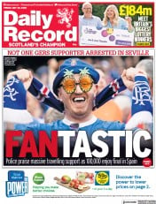 Daily Record () Newspaper Front Page for 20 May 2022