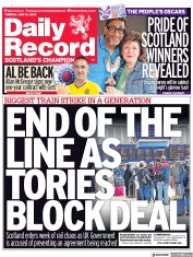 Daily Record () Newspaper Front Page for 21 June 2022