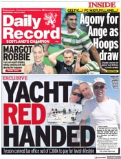 Daily Record () Newspaper Front Page for 21 July 2021