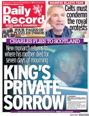 Daily Record () Newspaper Front Page for 21 September 2022