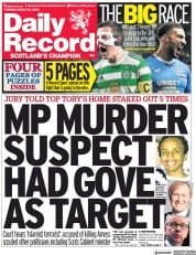 Daily Record () Newspaper Front Page for 22 March 2022