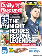 Daily Record () Newspaper Front Page for 22 June 2021