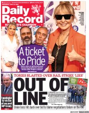 Daily Record () Newspaper Front Page for 22 June 2022